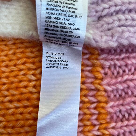 Old Navy Rainbow Color Chunky Knit Sweater Scarf Oblong Soft Boho - Picture 11 of 15